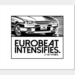 EUROBEAT INTENSIFIES - SKYLINE GTR R32 Posters and Art
